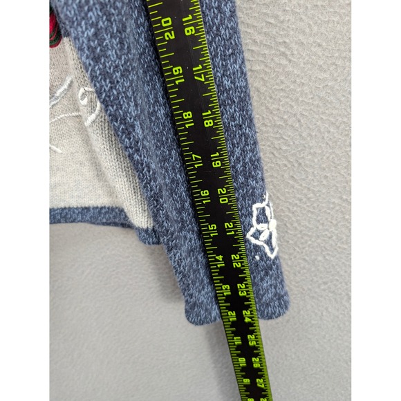 Vtg Studio Joy Christmas Cardigan Sweater Women's XL Snowman Holiday‎ Embellish - Picture 8 of 10